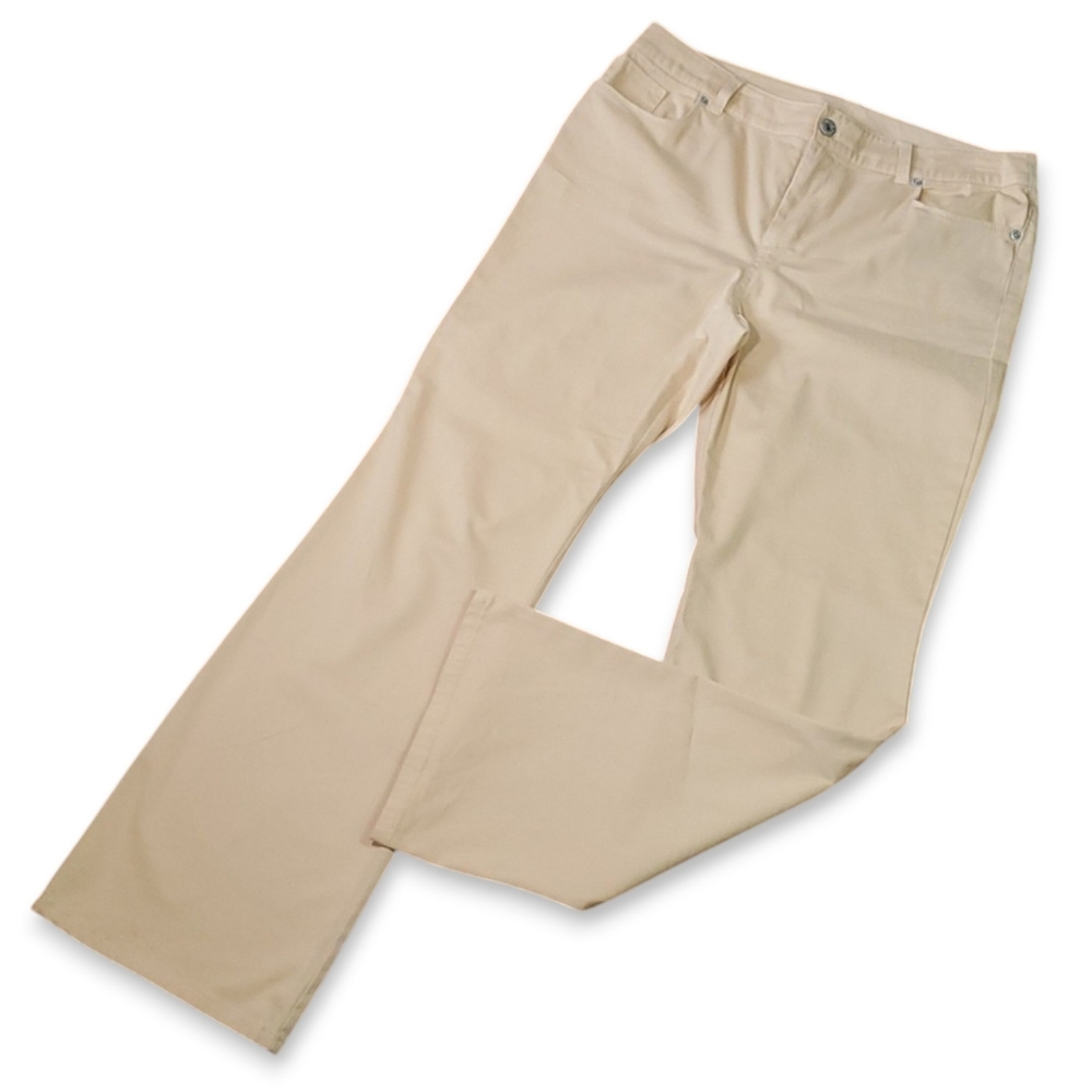 Chico's Sze 1.5/10 Platinum Jeans Chino Y2K Stretch Denim Butter Yellow Boot Cut